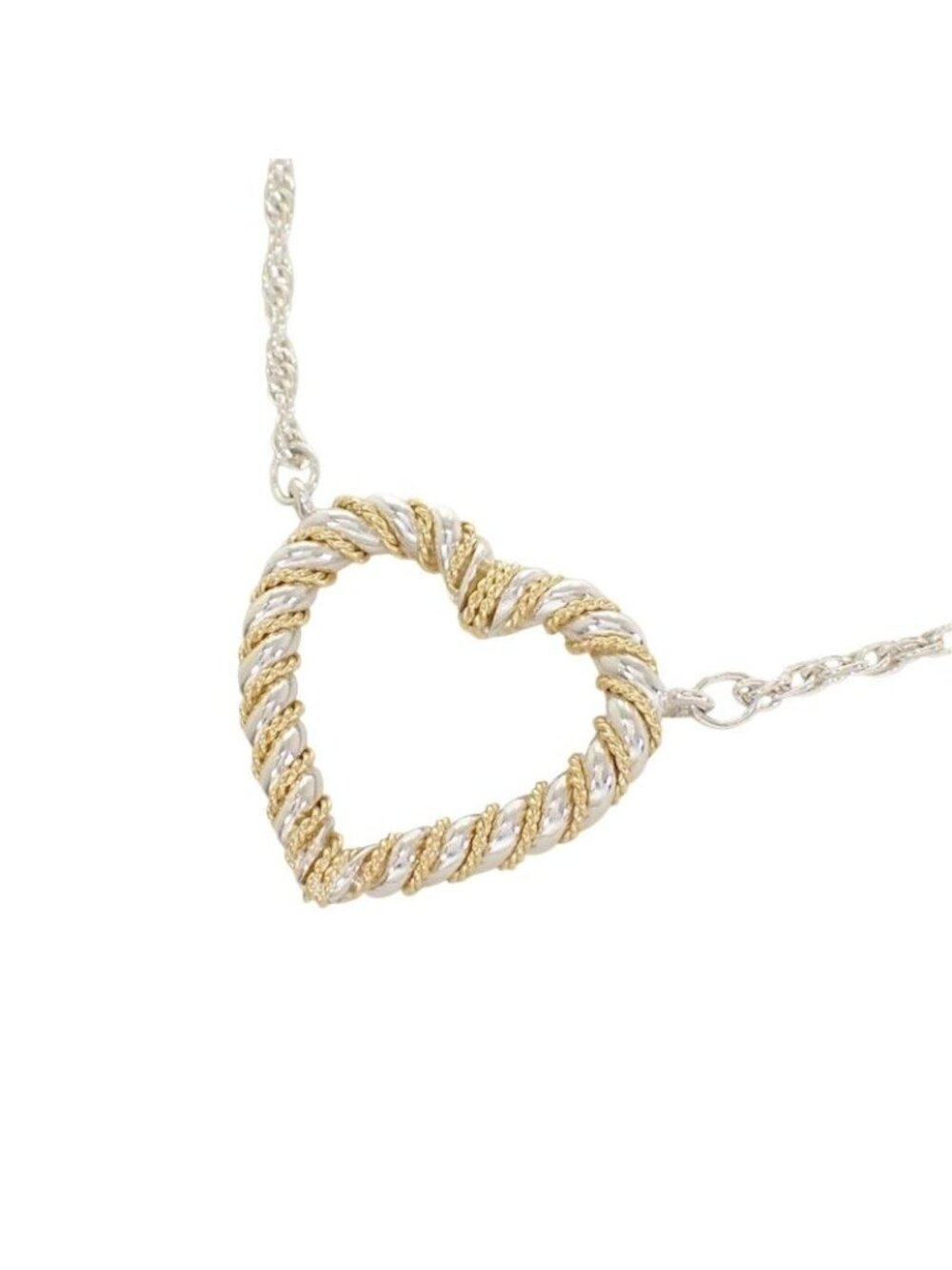 Tiffany & Co Twist Heart Pendant 18k Yellow Gold 925 Sterling Silver